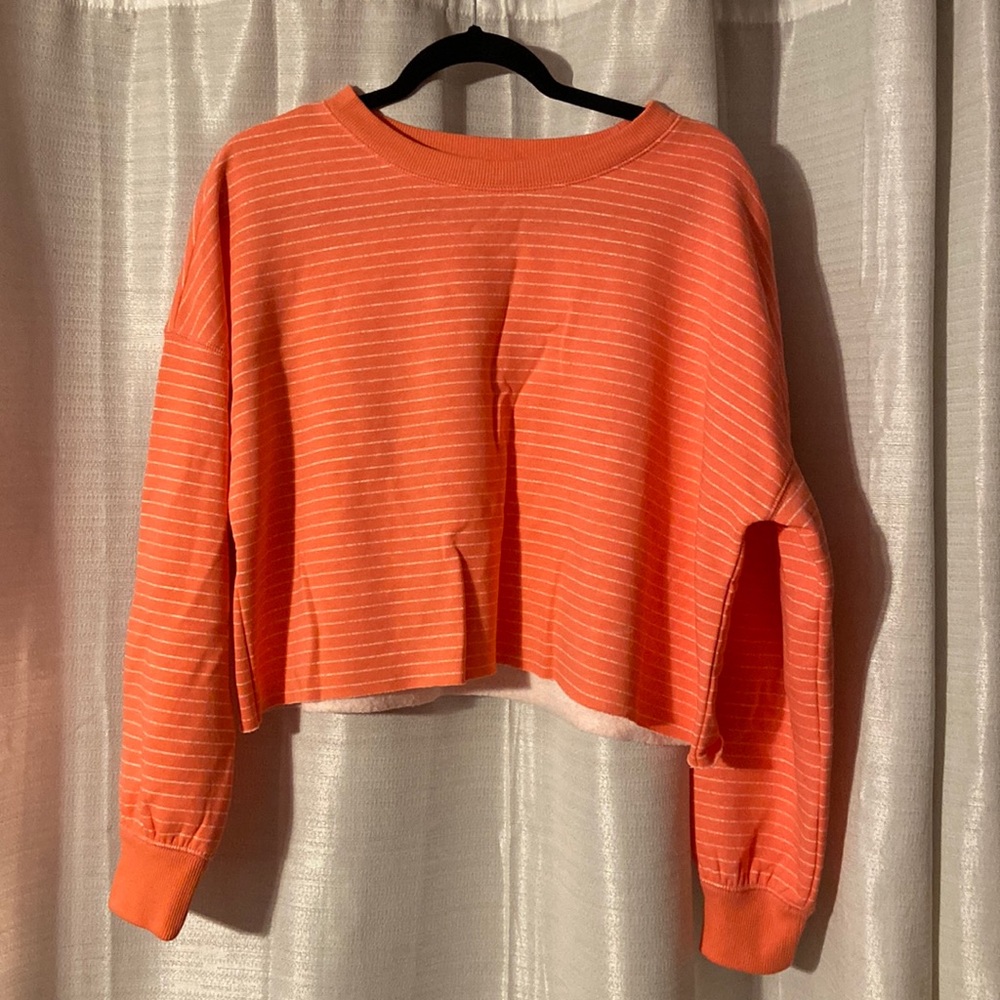 Coral cropped sweatshirt